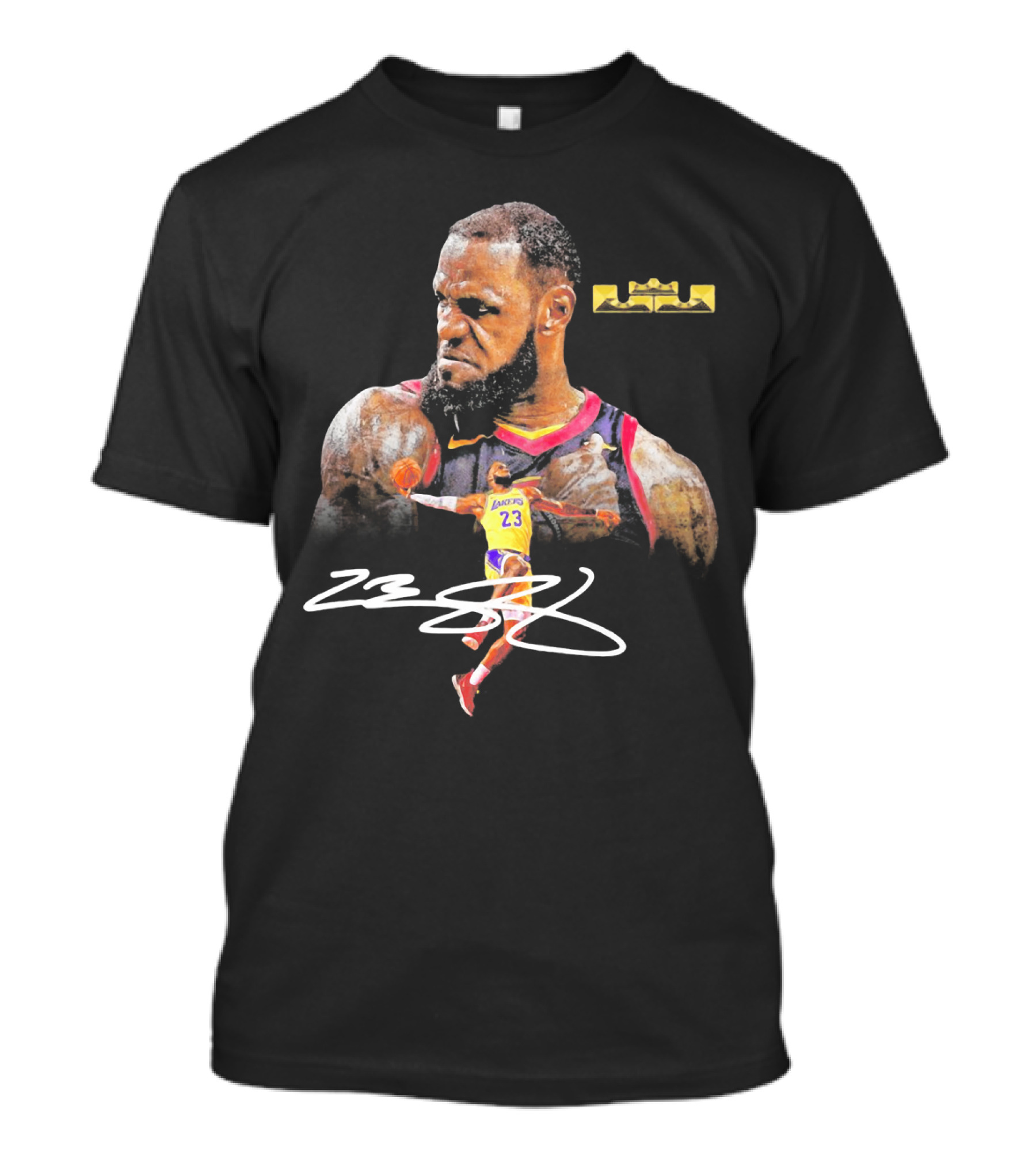 LeBron James Lakers 23 King Signature Basketball Legends T-Shirt