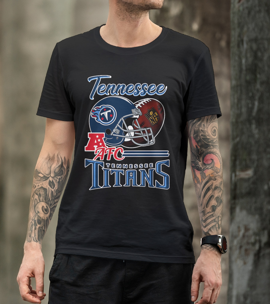 Tennessee Titans Afc Nfl Football Helmet T-Shirt