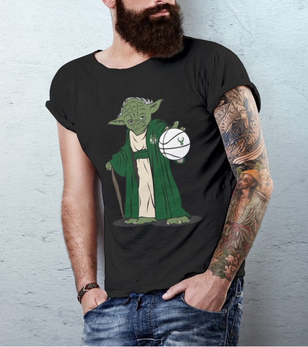 MASTER YODA MILWAUKEE BUCKS BASKETBALL JEDI T-Shirt