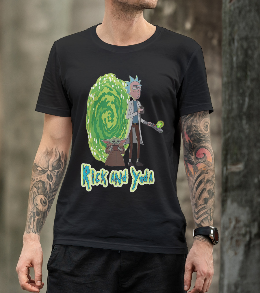 Rick And Yoda Portal Adventure T-Shirt