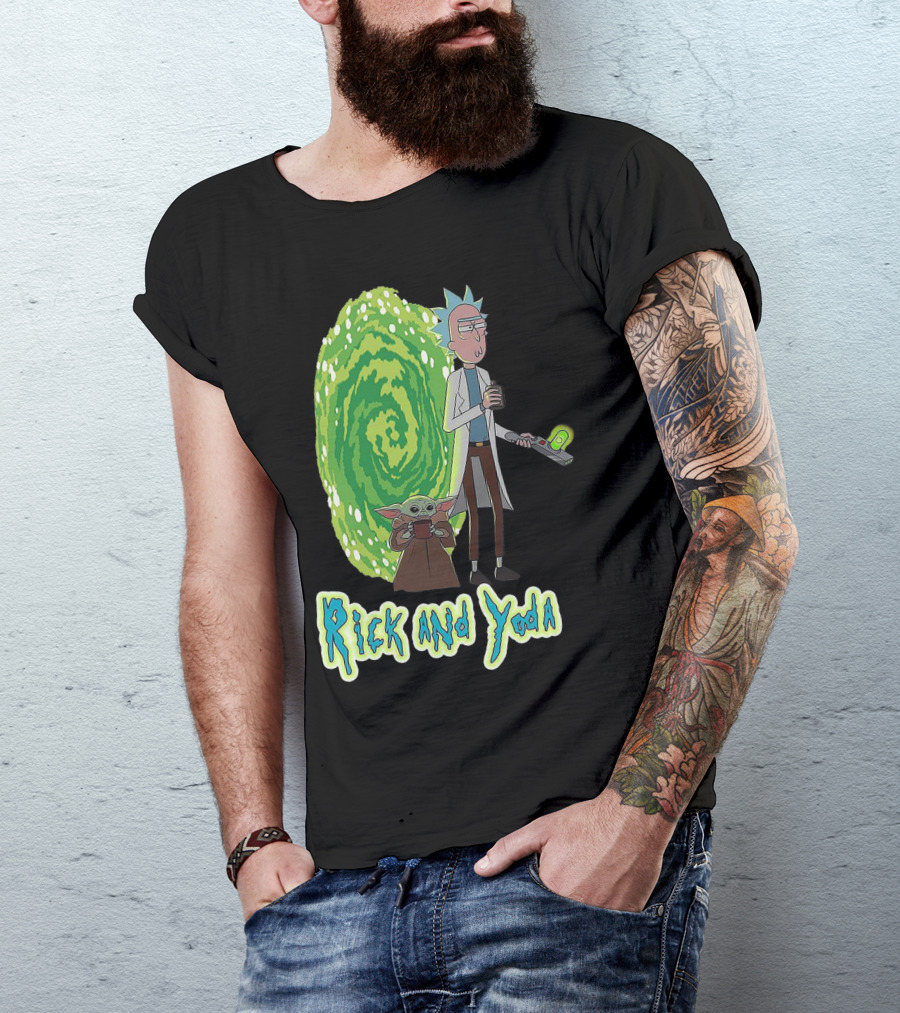 Rick And Yoda Portal Adventure T-Shirt