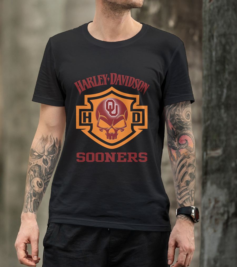 Harley Davidson Sooners Ou Ncaa Football Fans T-Shirt