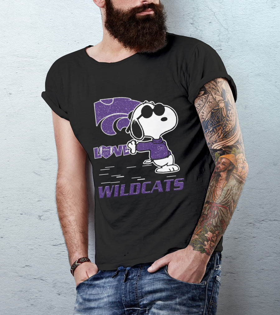 Snoopy Love Kansas State Wildcats Peanuts T-Shirt