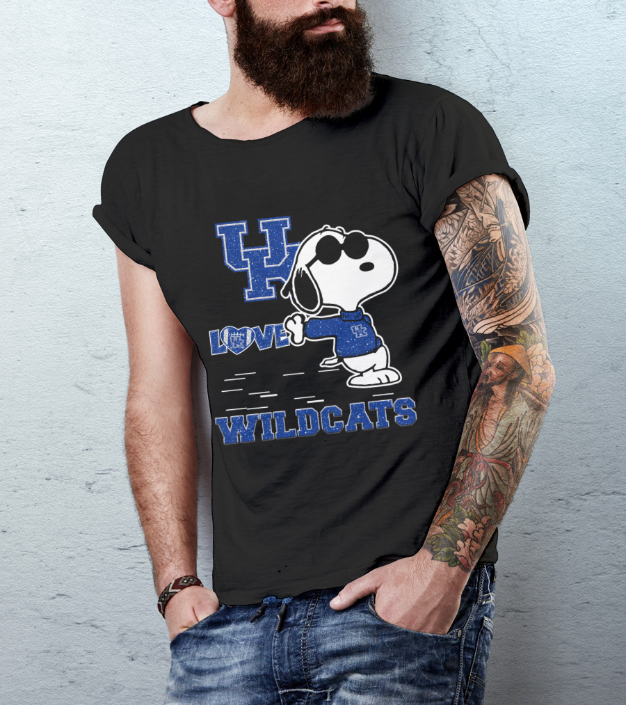 Snoopy Love Kentucky Wildcats Blue UK T-Shirt