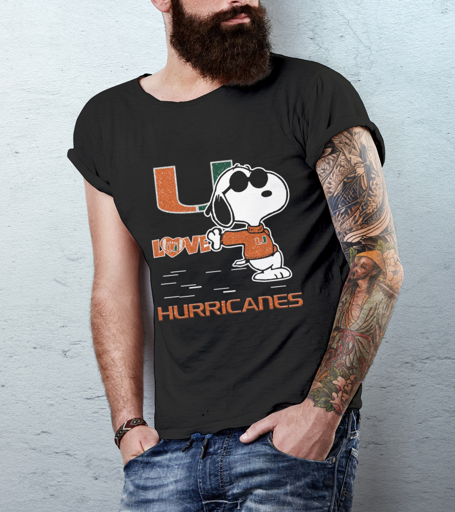 Snoopy Love Miami Hurricanes U T-Shirt