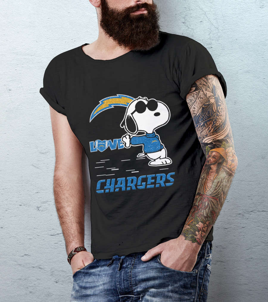Snoopy Love Chargers Los Angeles T-Shirt