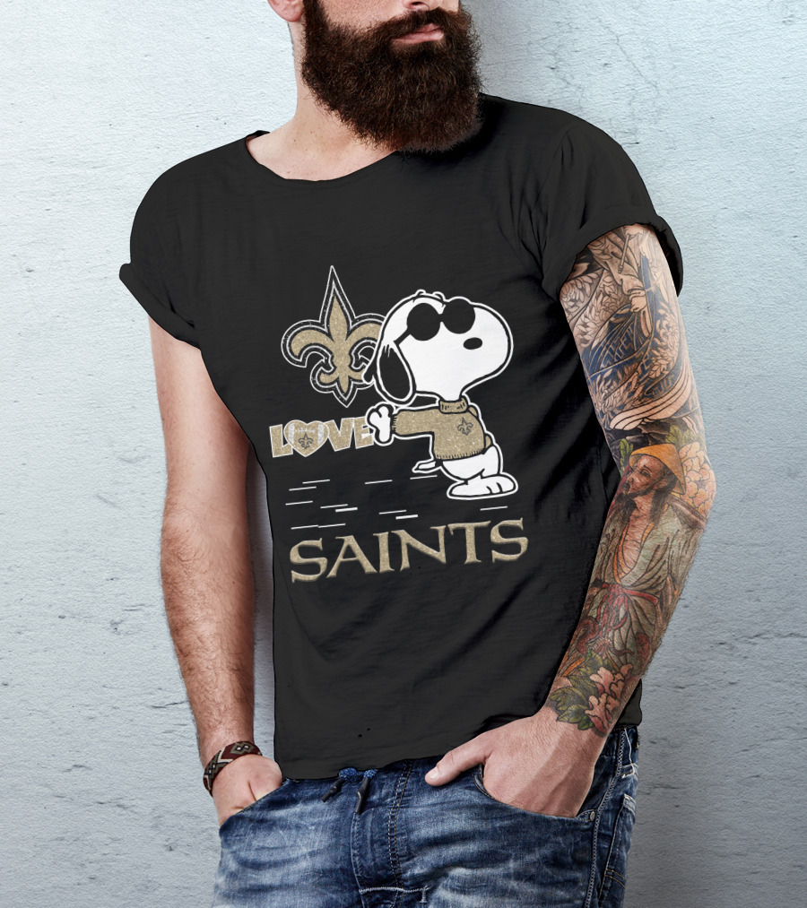 Snoopy Love New Orleans Saints Fleur-de-Lis T-Shirt