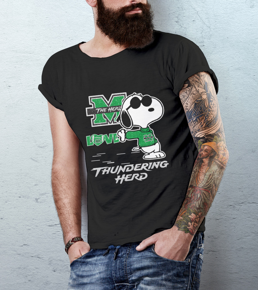 Snoopy Love Marshall The Herd Thundering Herd T-Shirt