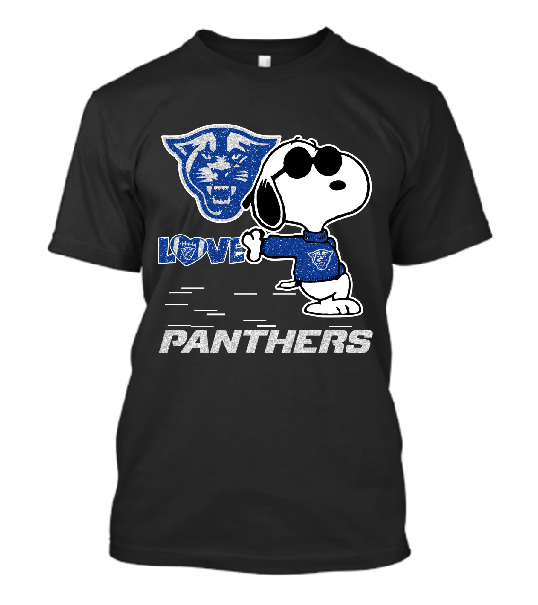 Snoopy Love Georgia State Panthers Football Fan Gear T-Shirt