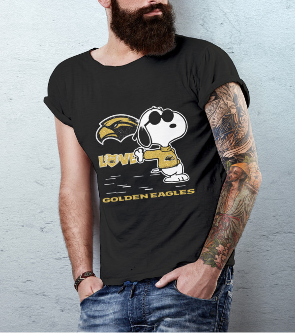 Snoopy Love Southern Miss Golden Eagles Heart T-Shirt