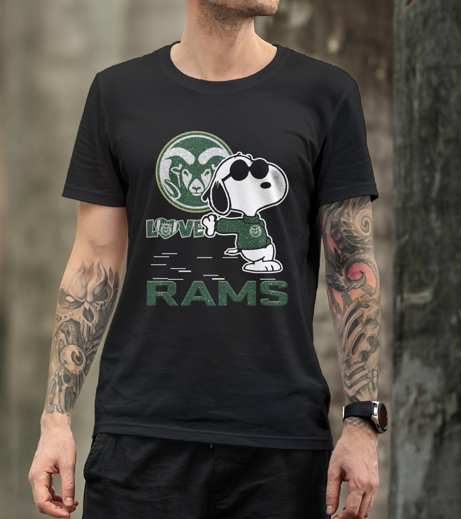 Snoopy Love Colorado State Rams Peanuts Sports Team Spirit T-Shirt