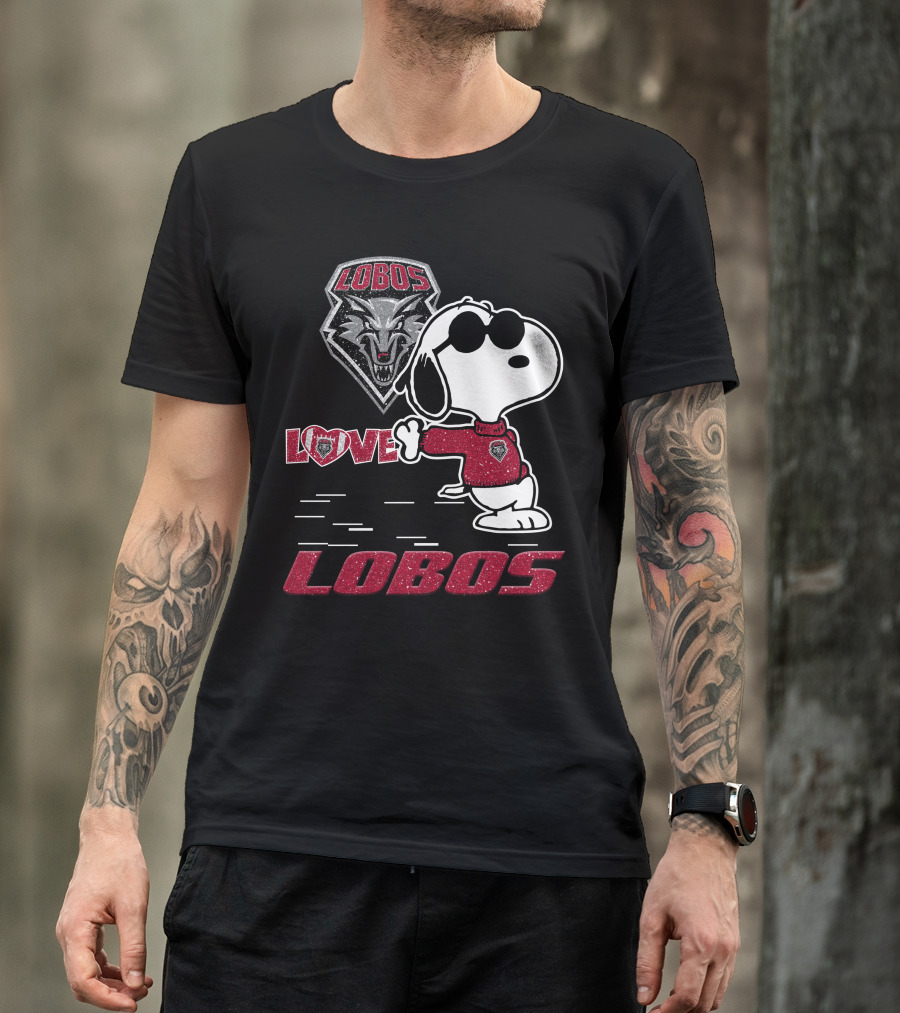 Snoopy Love New Mexico Lobos Wolf T-Shirt