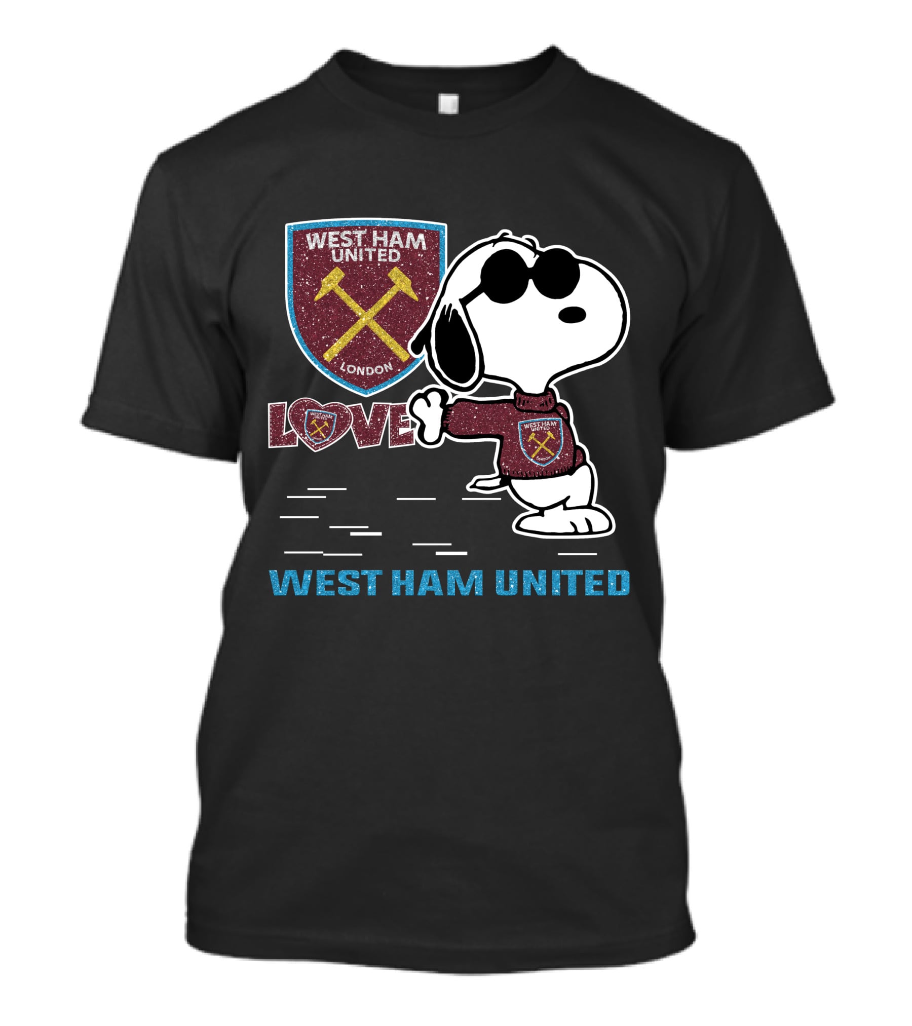 Snoopy Love West Ham United London T-Shirt