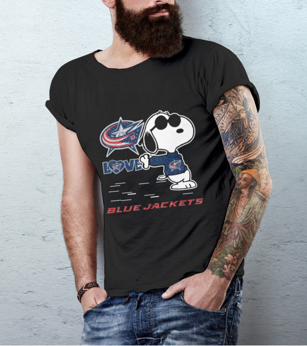 Snoopy Love Columbus Blue Jackets T-Shirt