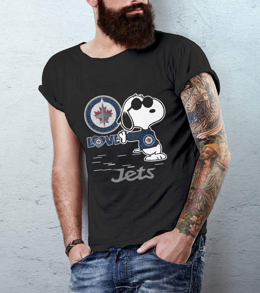 Snoopy Love Winnipeg Jets Jets T-Shirt