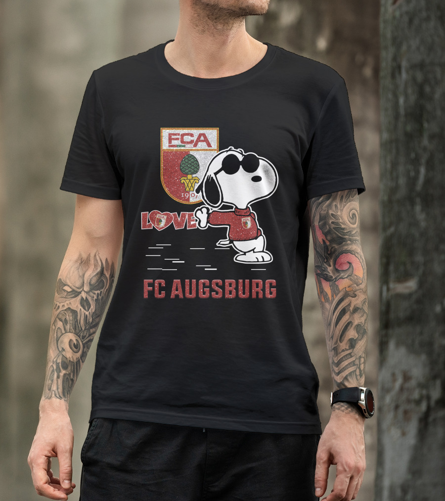 Snoopy FC Augsburg Love FCA 1907 T-Shirt