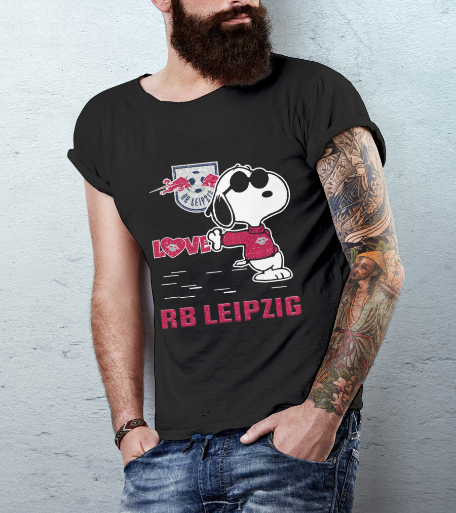 Snoopy Love RB Leipzig With Logo And Soccer T-Shirt