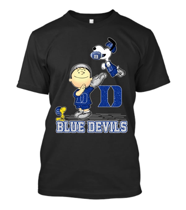 Snoopy And Friends Celebrating Duke Blue Devils Football Enthusiasm T-Shirt