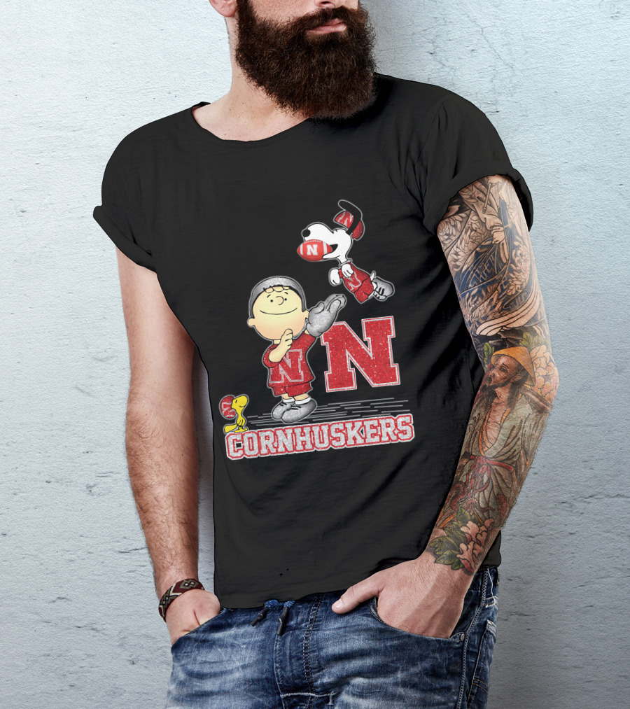 Cornhuskers Snoopy And Friends Nebraska Football N Team Spirit T-Shirt