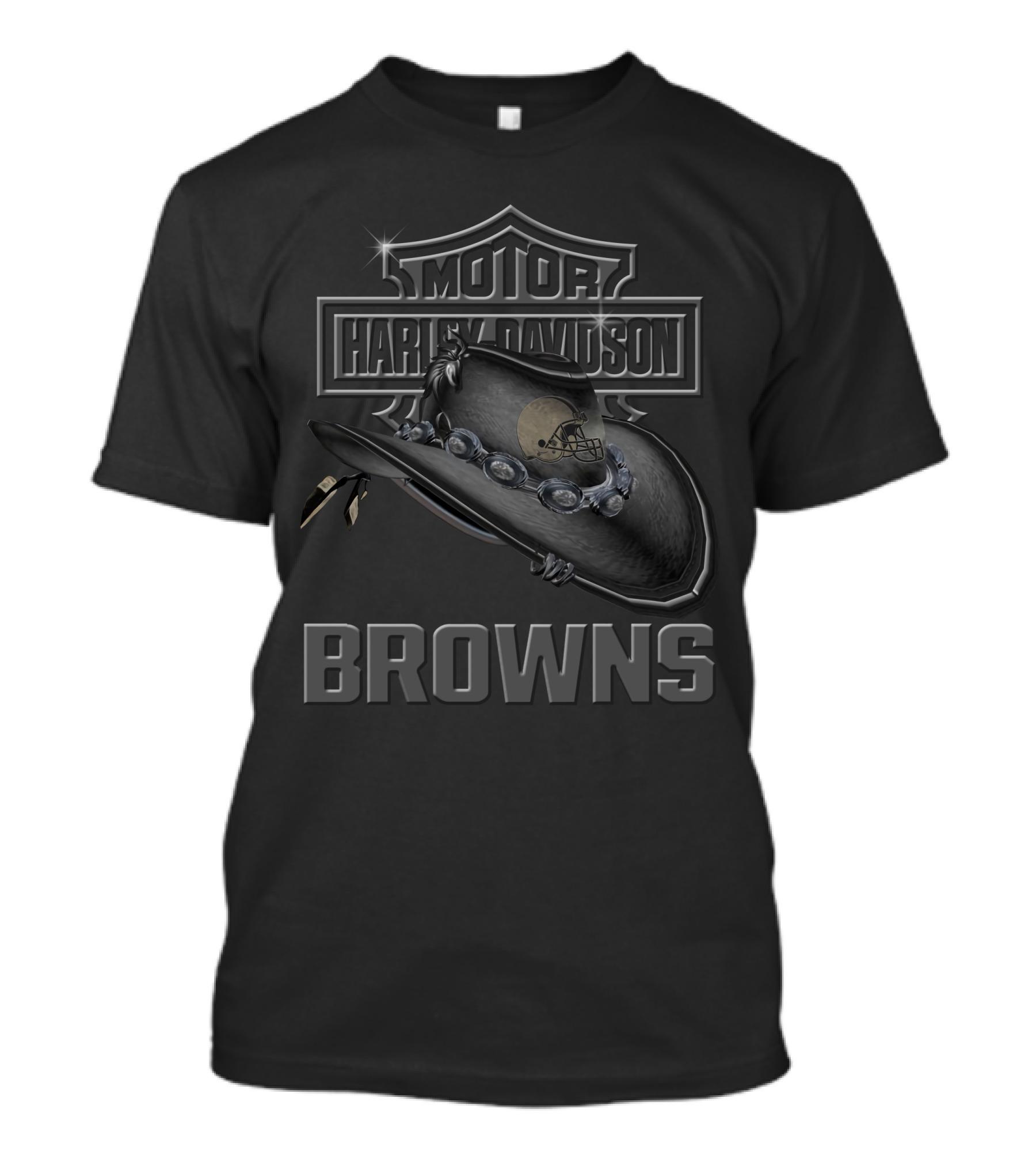 Motor Harley Davidson Cleveland Browns T-Shirt
