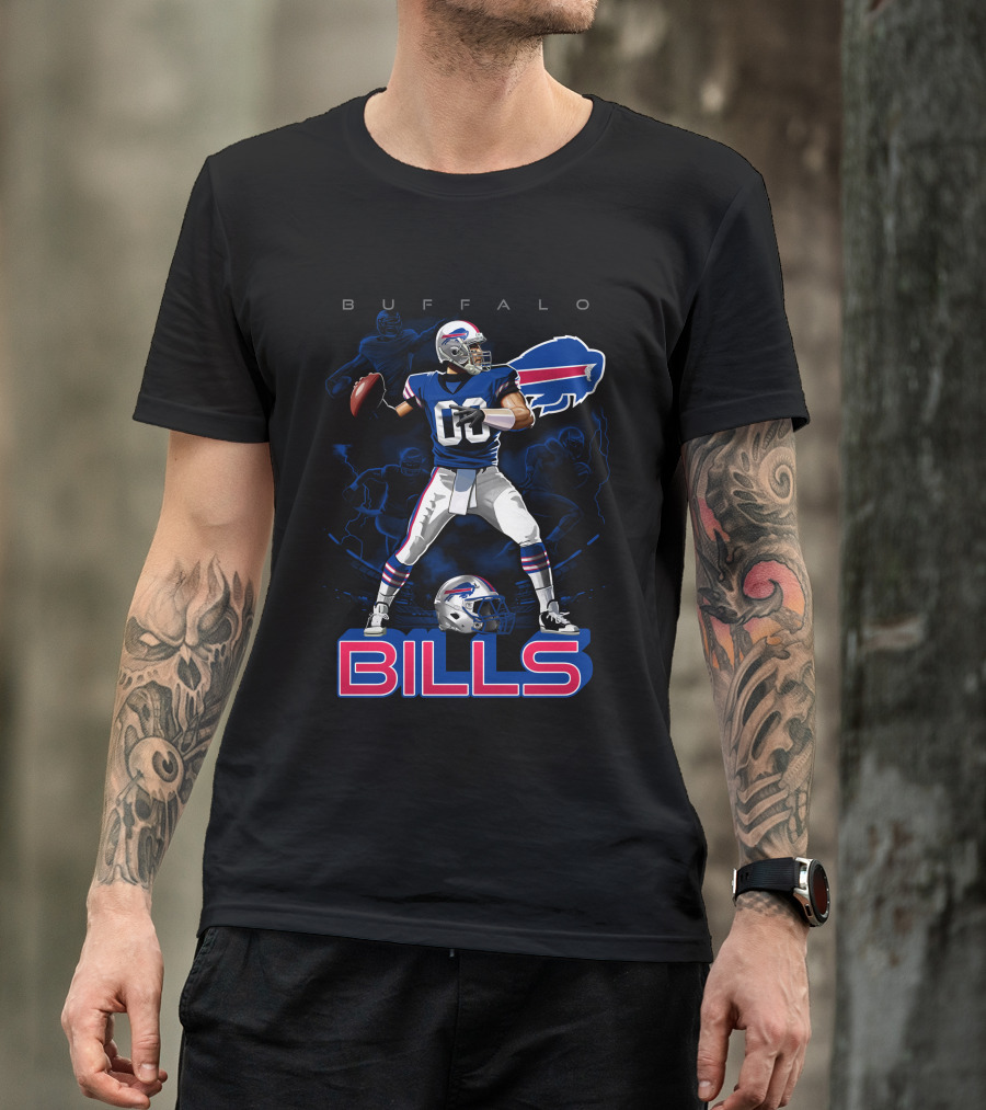Buffalo Bills Football Player With Helmet T-Shirt
