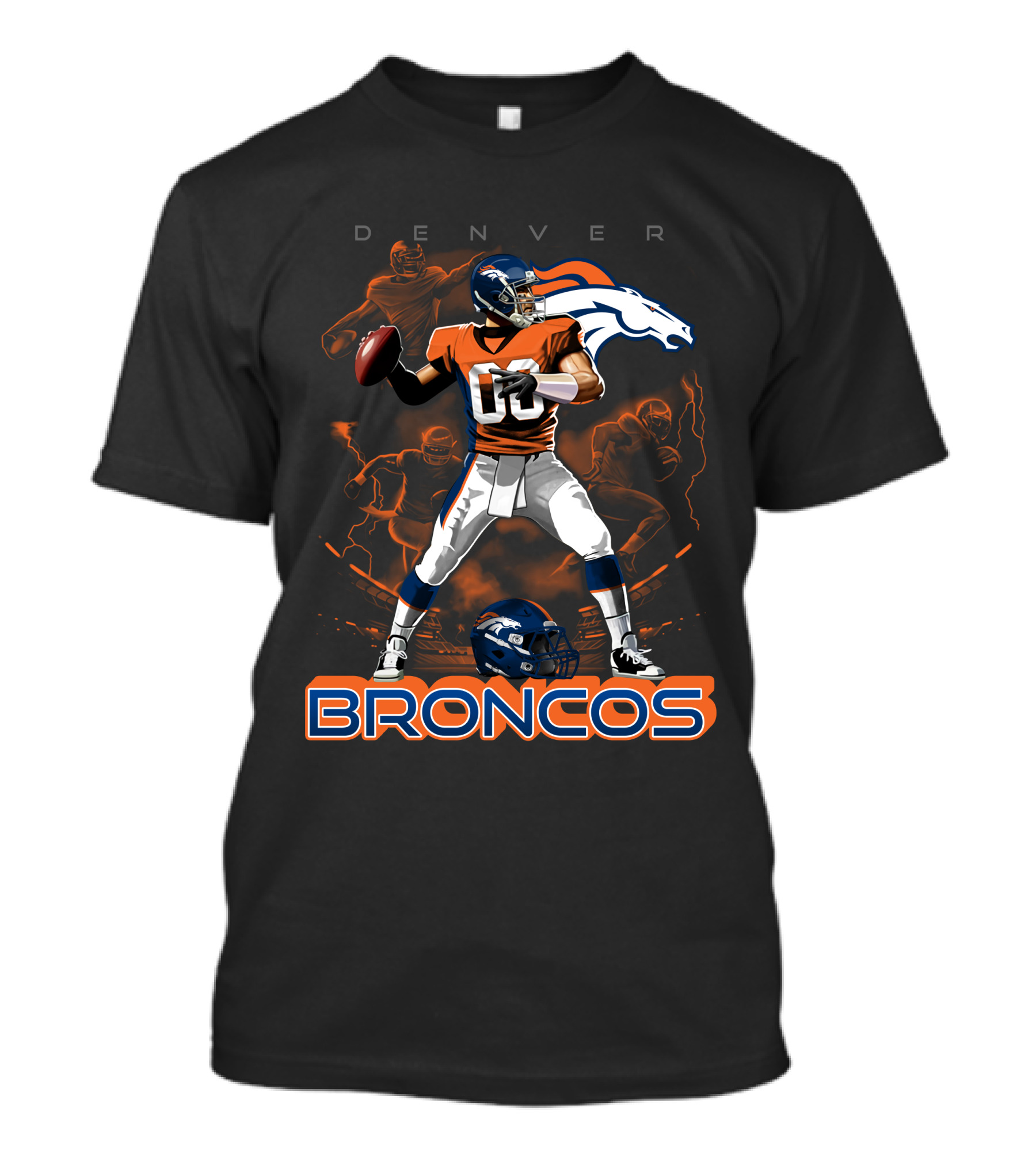 Denver Broncos Football Team Quarterback Action And Horse T-Shirt