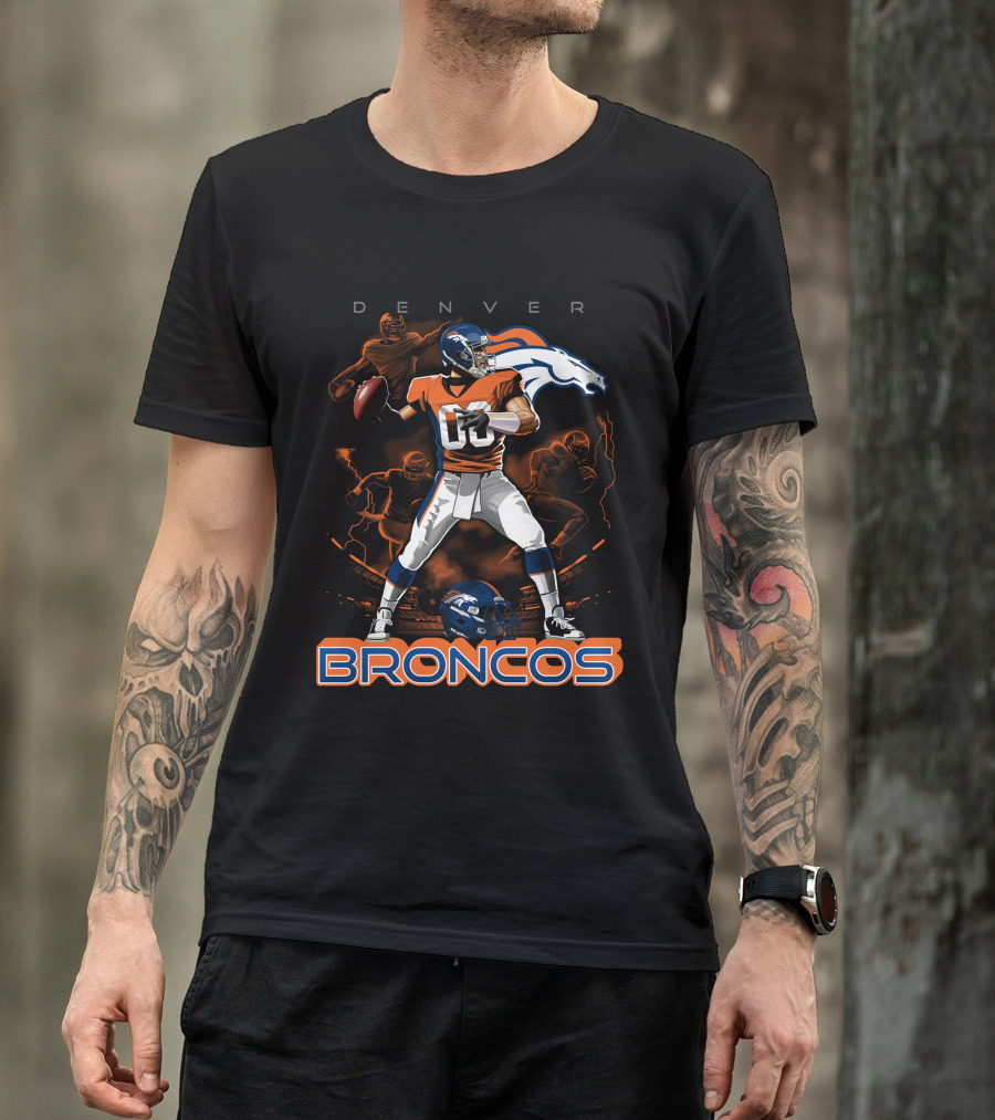 Denver Broncos Football Team Quarterback Action And Horse T-Shirt