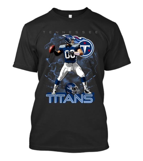 Tennessee Titans Football Player With Logo And Helmet T-Shirt