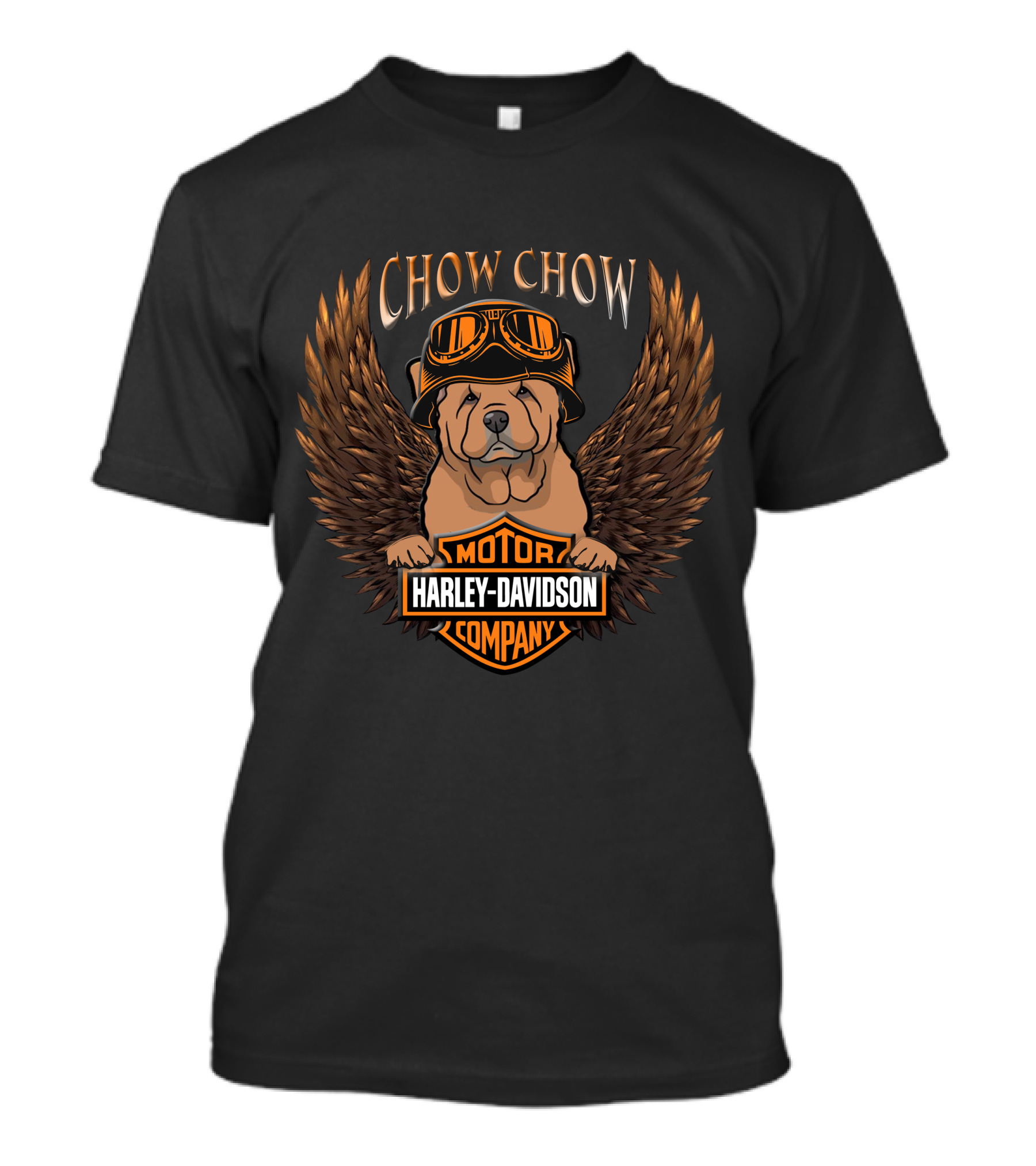 Chow Chow Harley Davidson Motor Company Wings Goggles T-Shirt
