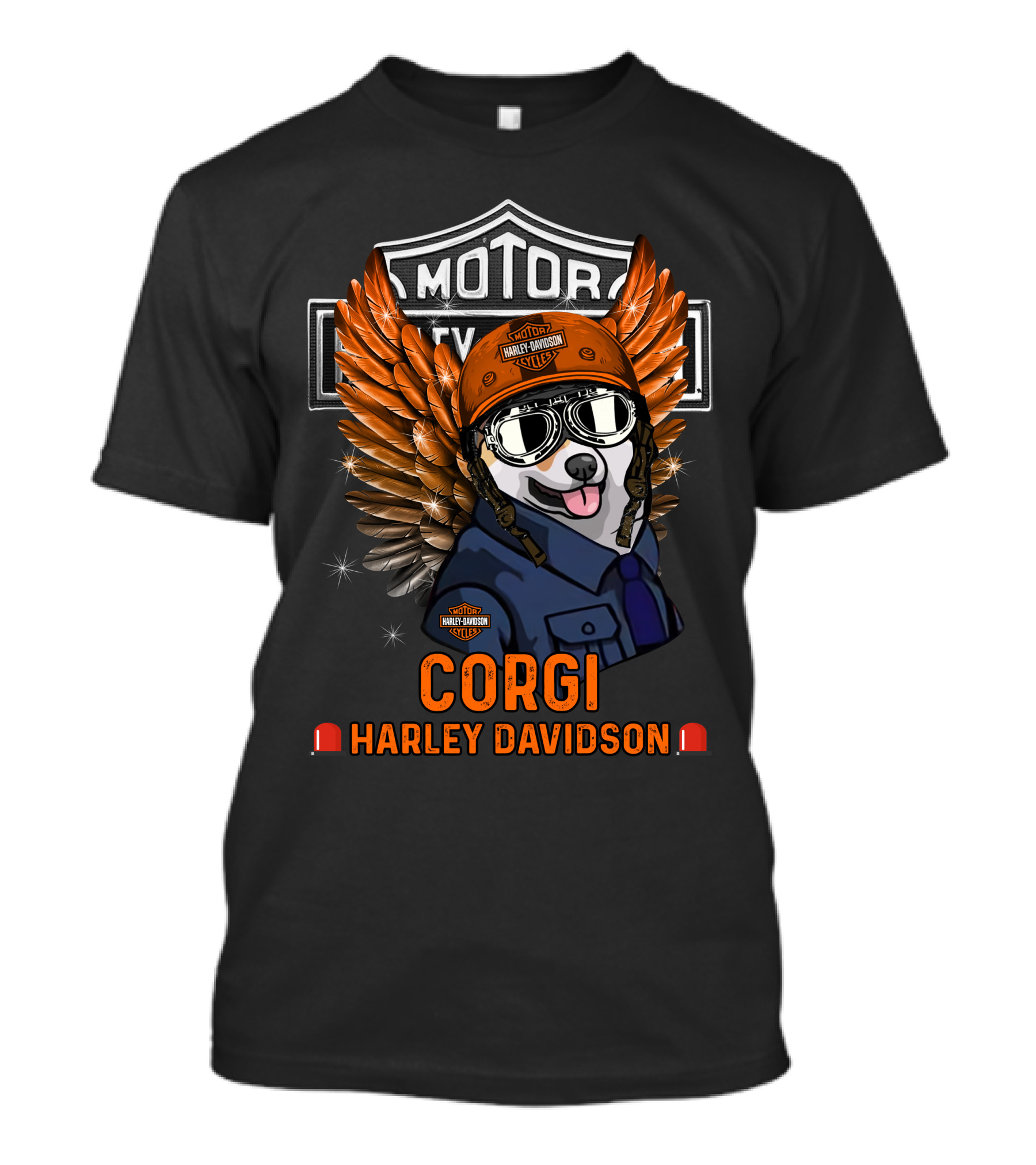 Corgi Harley Davidson Motor Classic Wings T-Shirt