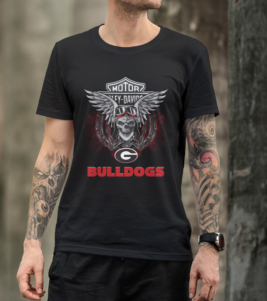 Motor Harley Davidson Georgia Bulldogs Ncaa Football Fans T-Shirt
