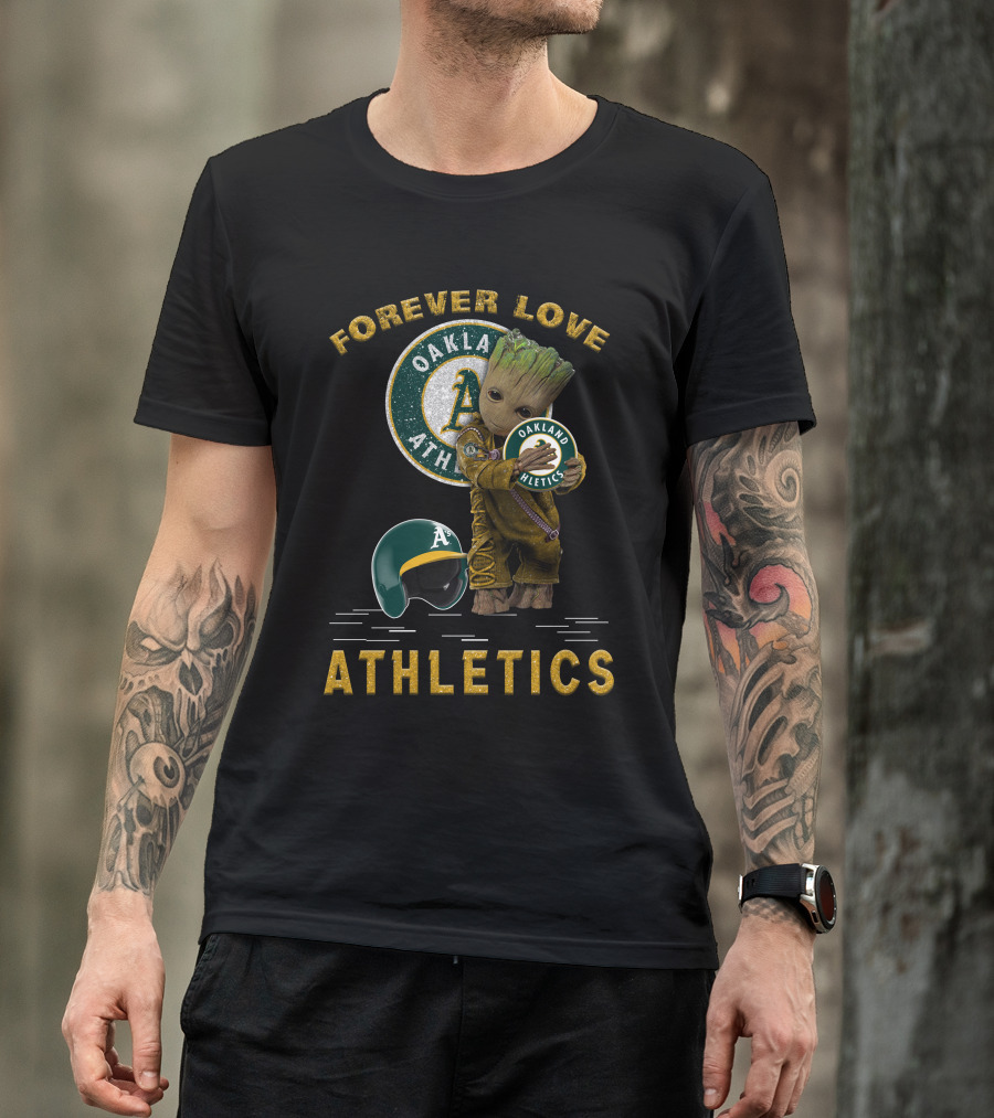 Forever Love Oakland Athletics Groot For MLB Fans T-Shirt