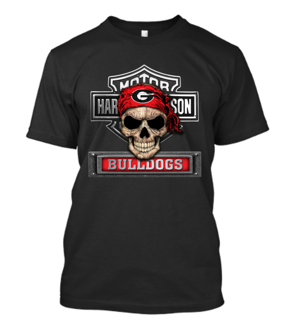 Harley Davidson Georgia Bulldogs Skull Red Bandana T-Shirt