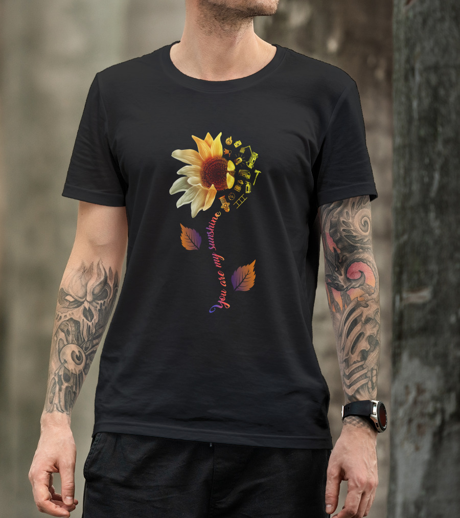 You Are My Sunshine Firefighter Sunflower Icons T-Shirt