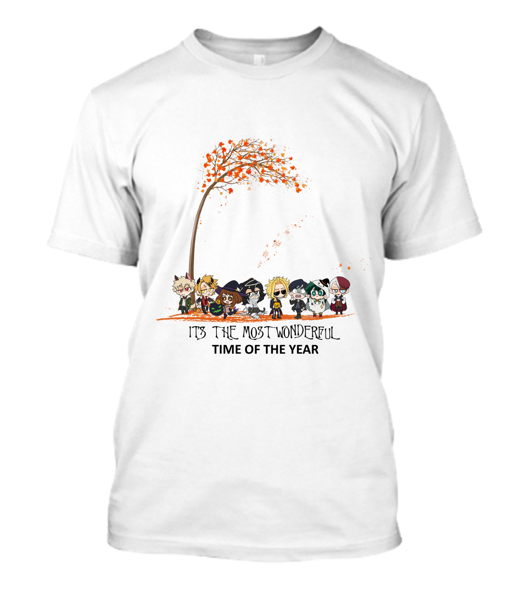 It's The Most Wonderful Time Of The Year Anime Character Gathering Under Autumn Tree T-Shirt