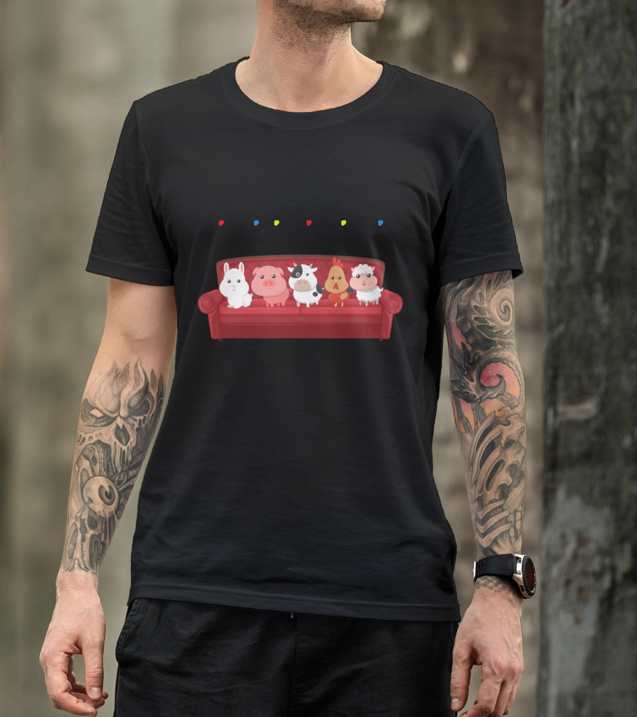 Friends Not Food For Vegans Vegetarians Couch Animals T-Shirt