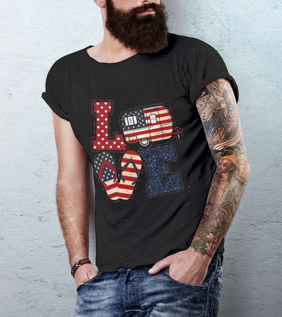 Love Bigfoot Camping USA Camper T-Shirt