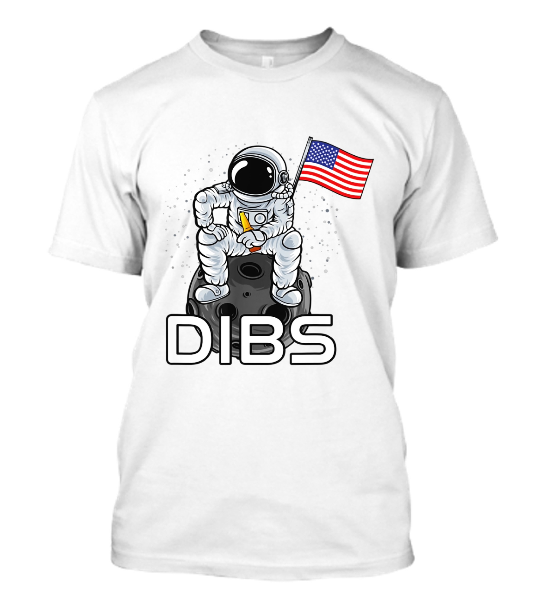 Moon Landing 50th Anniversary Dibs Astronaut Holding USA Flag On Moon T-Shirt