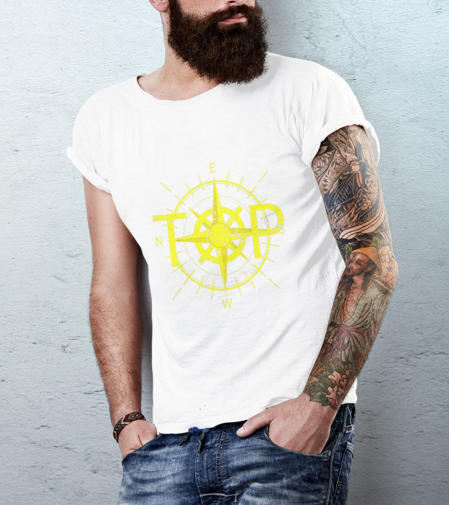 TOP East Is Up Compass Twenty One Birthday Yellow T-Shirt