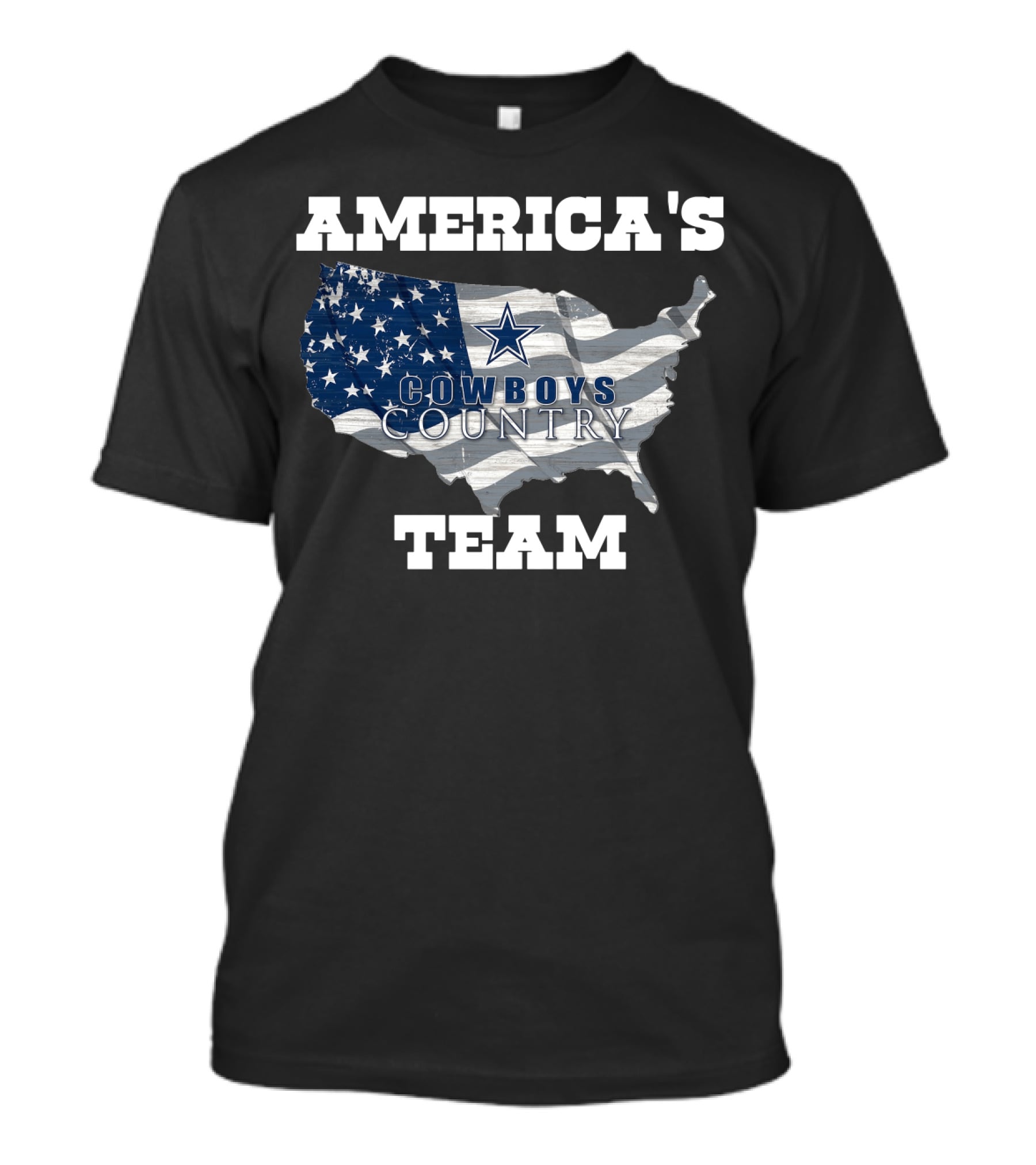 America's Cowboys Country Team USA Flag Map Star T-Shirt