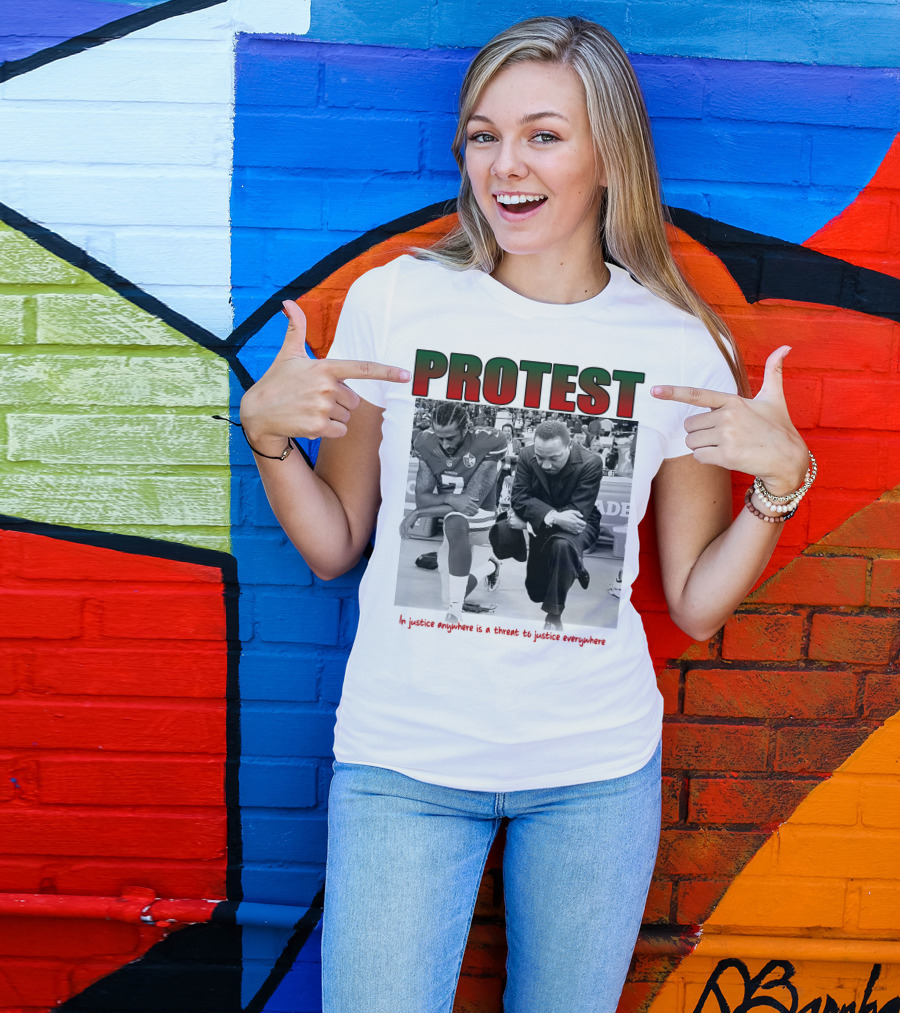 PROTEST MLK Colin Kaepernick Injustice Anywhere Threat To Justice Everywhere T-Shirt