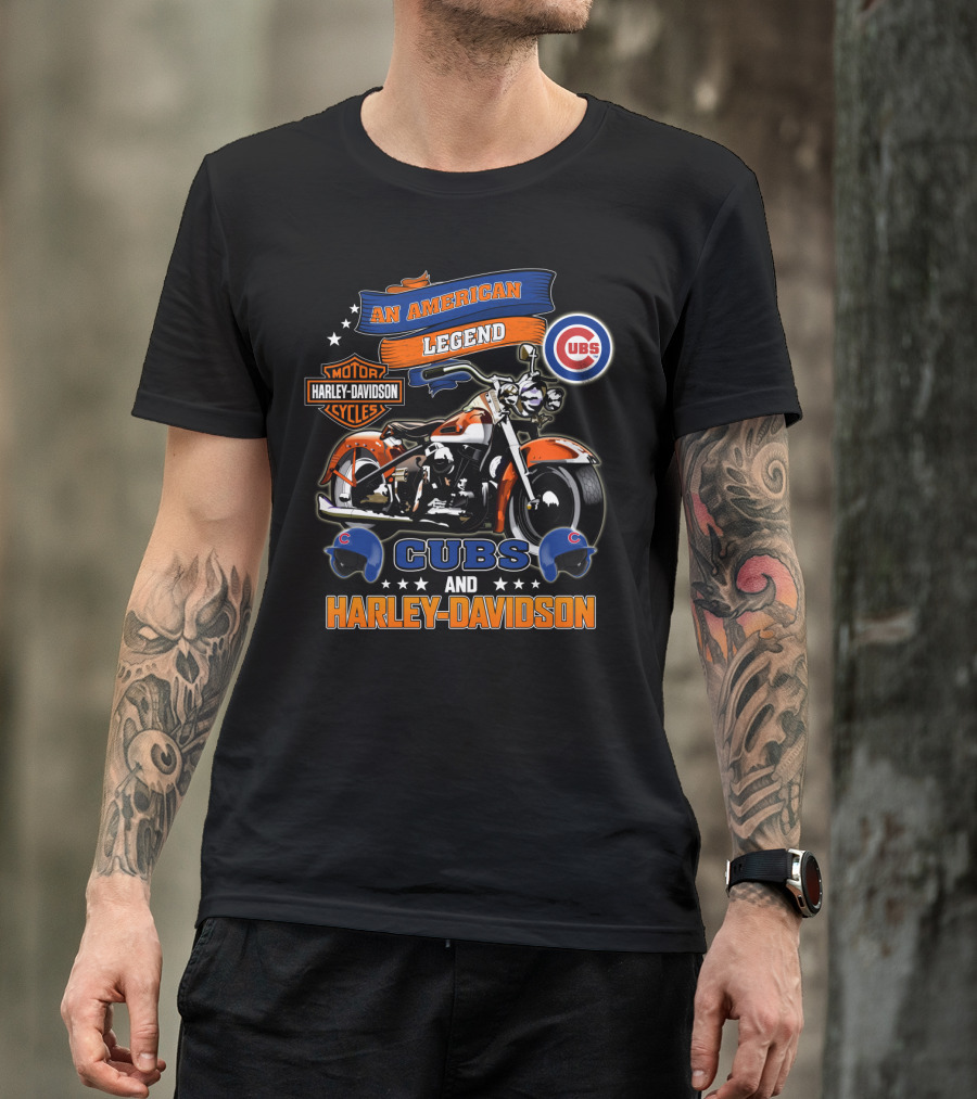 An American Legend Cubs And Harley Davidson T-Shirt