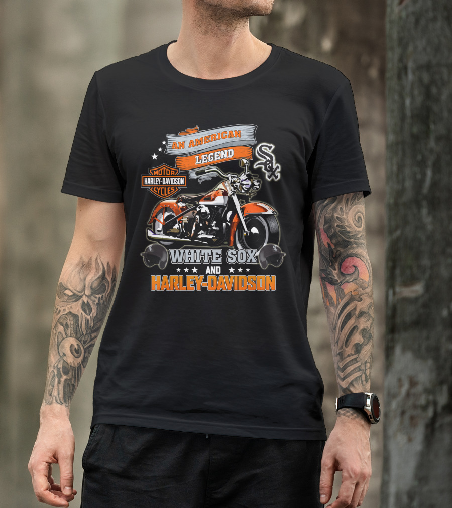 An American Legend White Sox And Harley Davidson T-Shirt