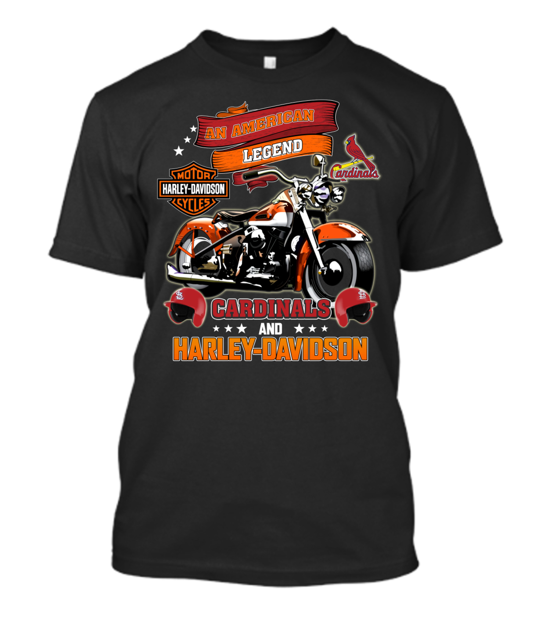 An American Legend St Louis Cardinals And Harley Davidson T-Shirt