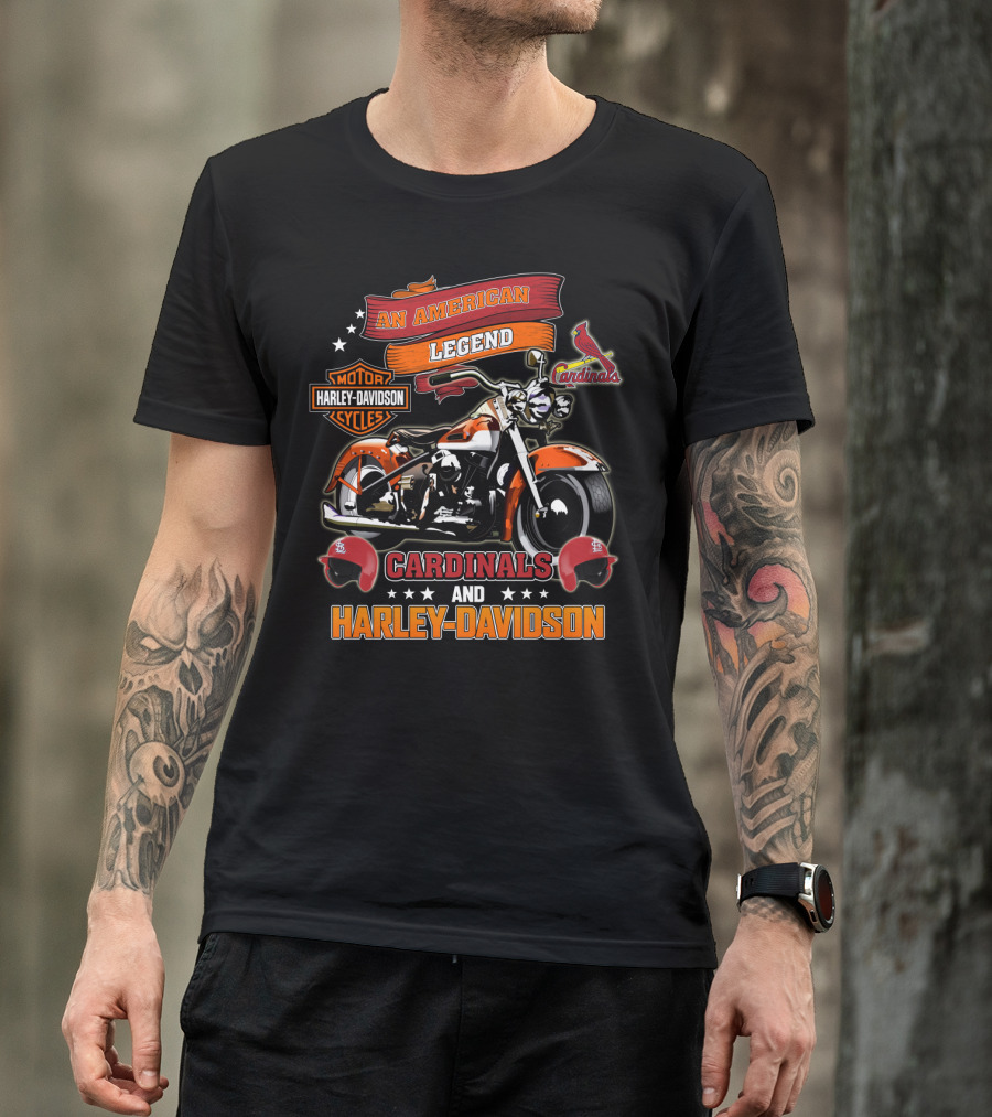 An American Legend St Louis Cardinals And Harley Davidson T-Shirt