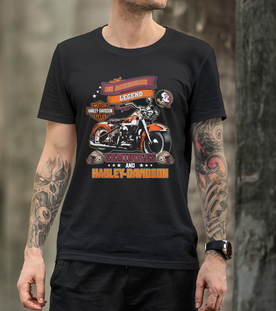 An American Legend Seminoles And Harley Davidson Motor Cycles T-Shirt