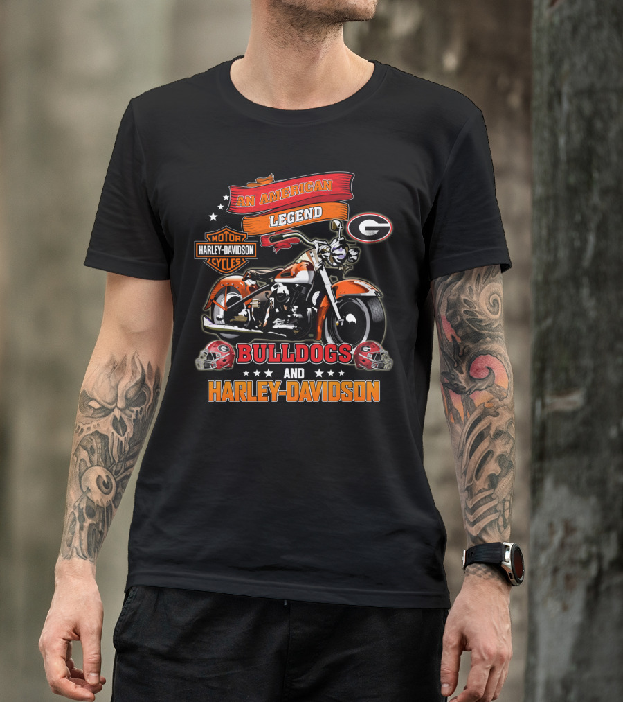 Georgia Bulldogs Harley Davidson An American Legend T-Shirt