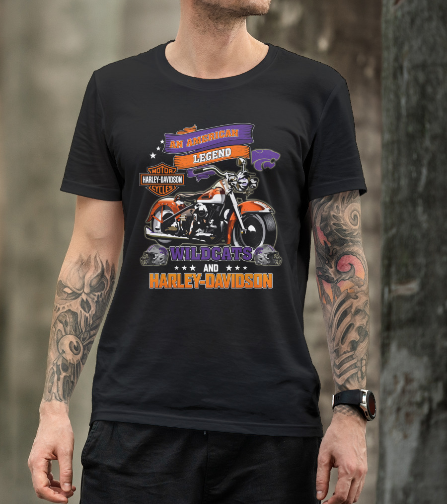An American Legend Wildcats And Harley Davidson Motor Cycles T-Shirt