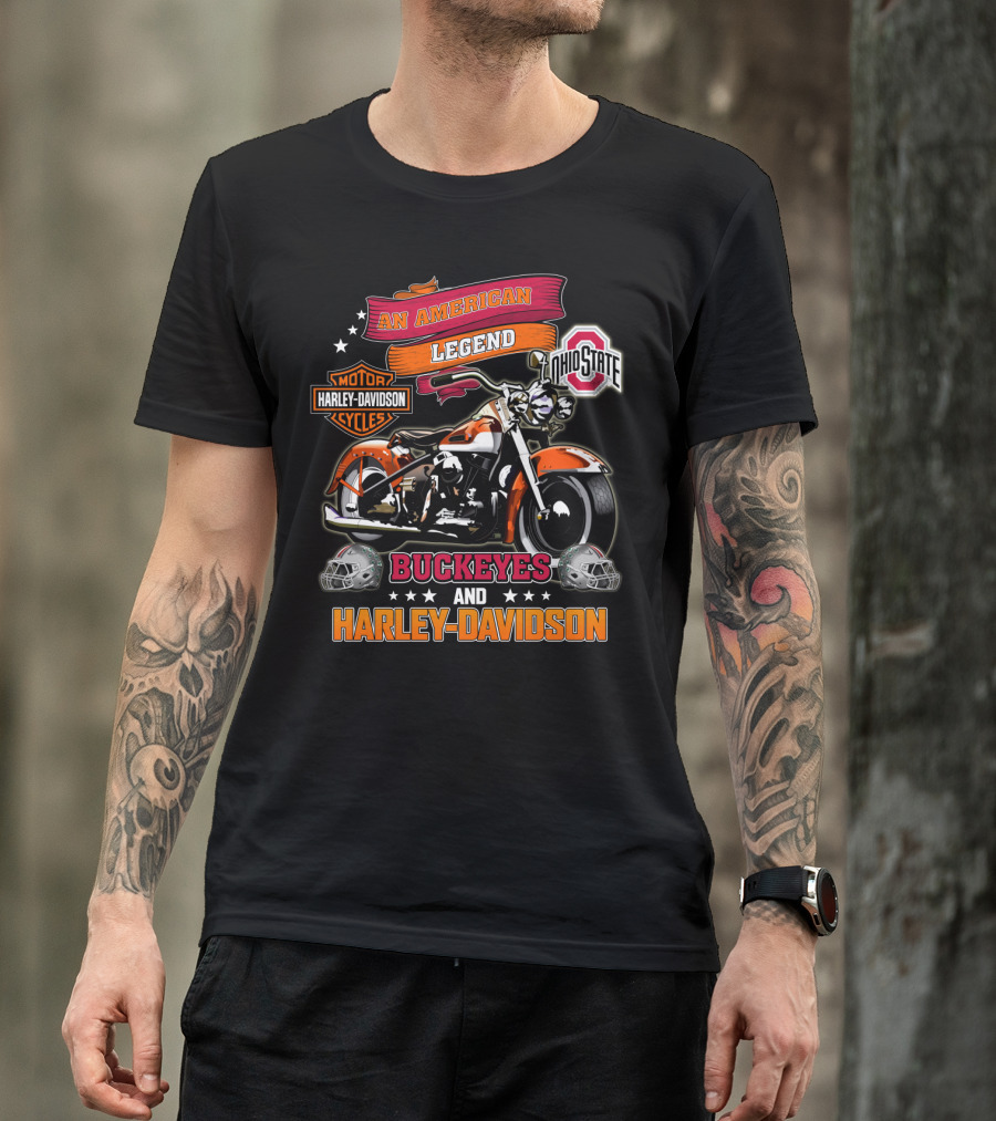 Ohio State Buckeyes Harley Davidson An American Legend T-Shirt