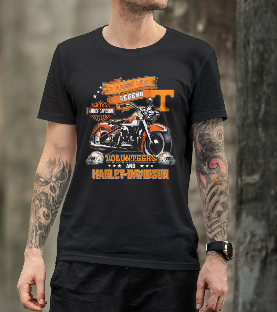 Tennessee Volunteers An American Legend Harley Davidson Volunteers And Harley Davidson T-Shirt